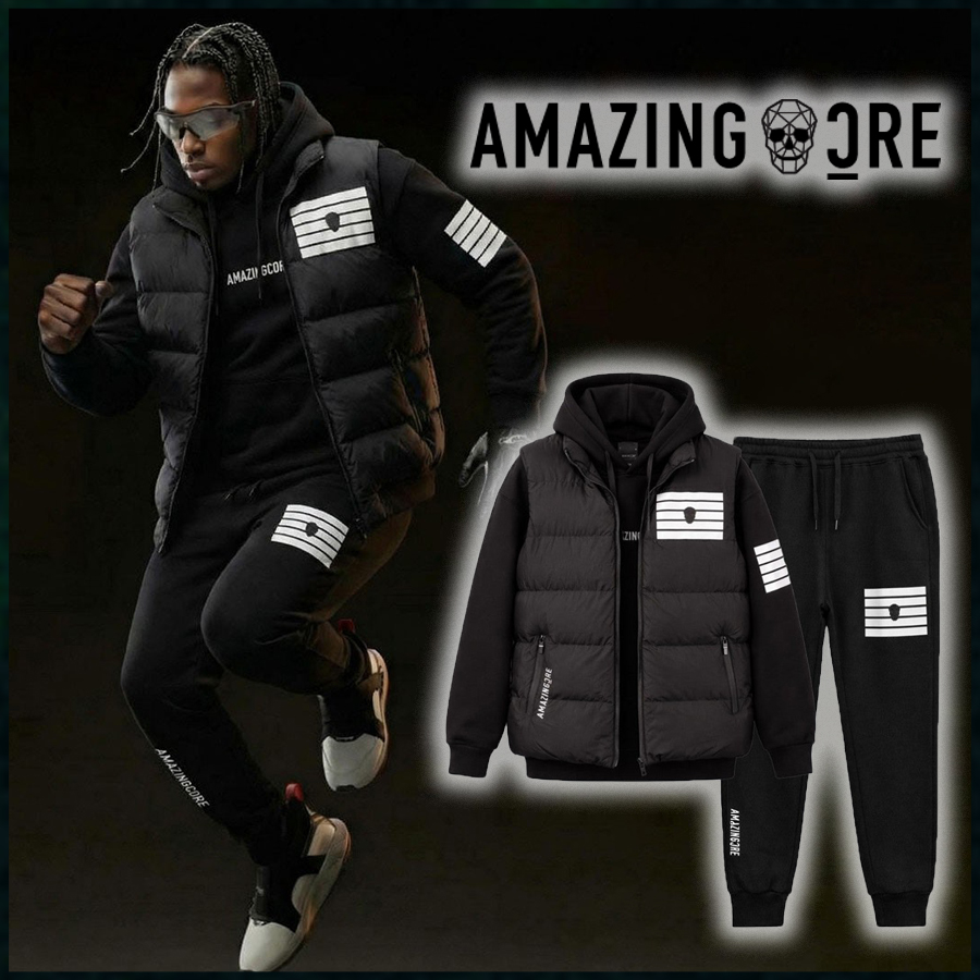 어메이징크리 알렉스 다운 베스트 & 알렉스 융기모 저지 후디 & 알렉스 융기모 조거 팬츠 3PCS 세트