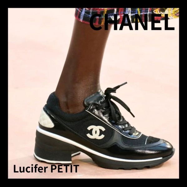 샤넬 믹스드 파이버 샤이니 카프스킨 & 스웨이드 카프스킨 스니커즈 블랙 (국내당일배송)-레플리카 사이트 쇼핑몰