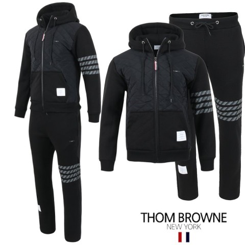 톰브라운 사선 로고 패치 누빔 패딩 셋업