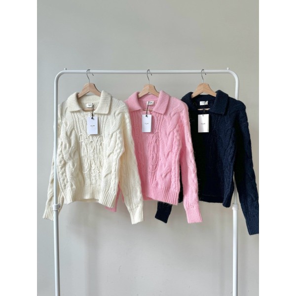 셀린느 여성 케이블 폴로 니트 스웨터 - 3 Color-레플리카 사이트 쇼핑몰