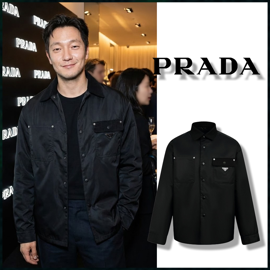 프라다 리나일론 패디드 셔츠 자켓