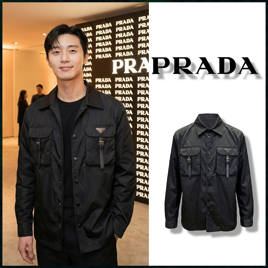 프라다 가슴포켓 리나일론 셔츠 자켓