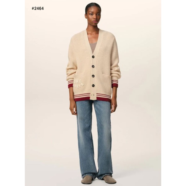 아미 빅하트 V넥 가디건 - 아이보리-레플리카 사이트 쇼핑몰