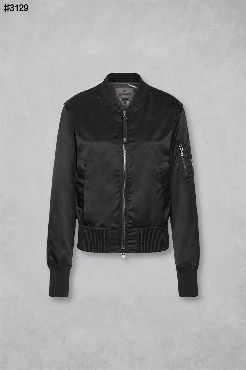 지포어 여성 우븐 워시드 나일론 MA-1 풀 집업 자켓