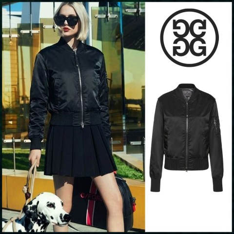 지포어 여성 우븐 워시드 나일론 MA-1 풀 집업 자켓