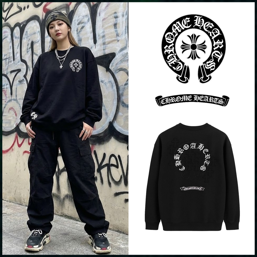 크롬하츠 빈티지 세메터리 패치 스틸 맨투맨 풀오버