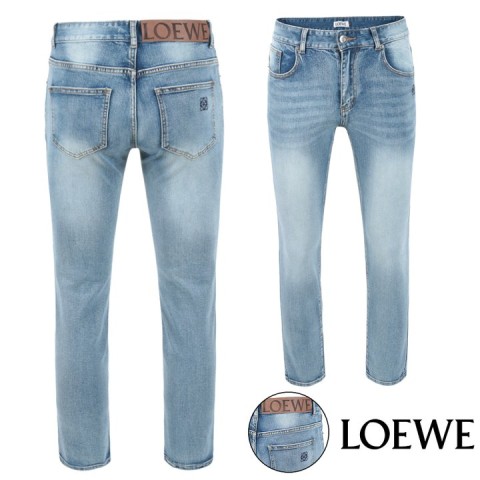 로에베 아나그램 자수 워싱 연청 슬림진