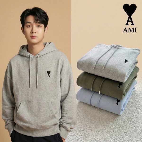 아미 뉴시즌 드 꾀흐 후드 스웨트 셔츠 (3color)-레플리카 사이트 쇼핑몰