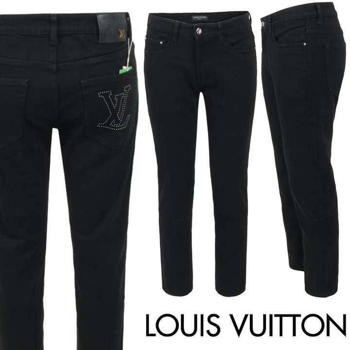 루이비통 스터드 스틸로고 블랙 슬림 일자진