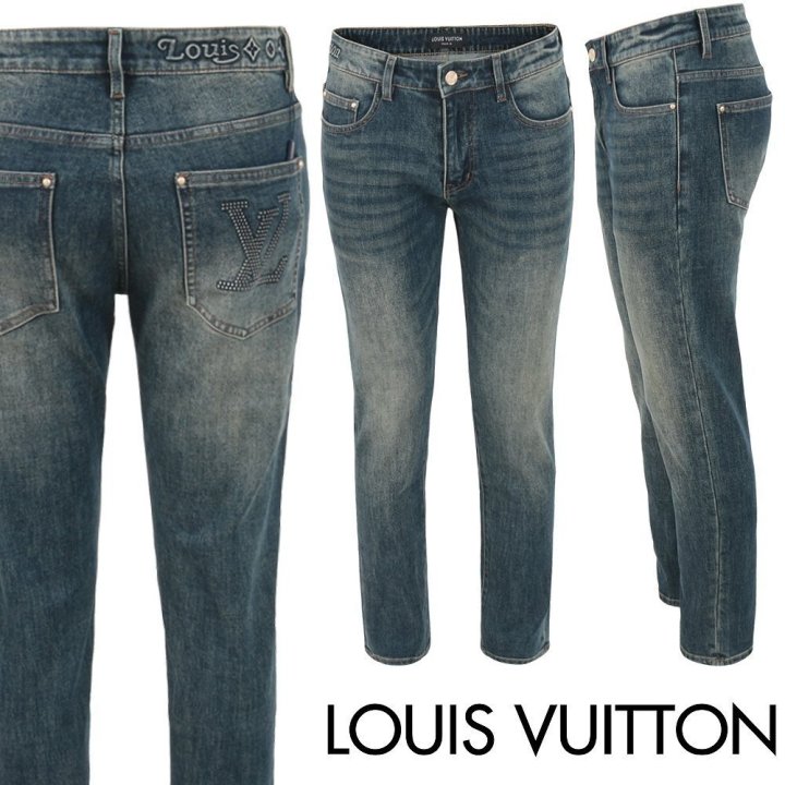 루이비통 스터드 스틸로고 블랙 슬림 일자진