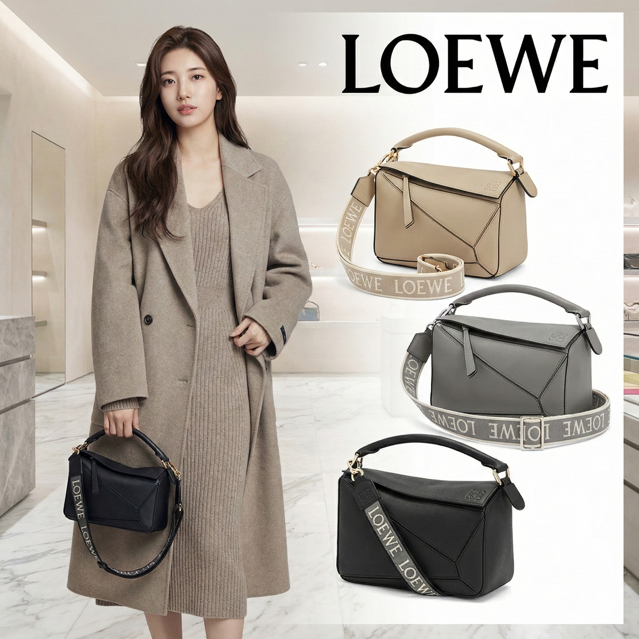 로에베 퍼즐 스몰 토드백 (3color)