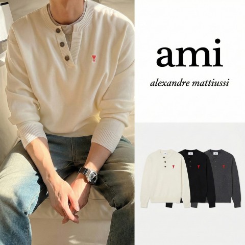 아미 스몰하트 레이어드 니트 (3color)