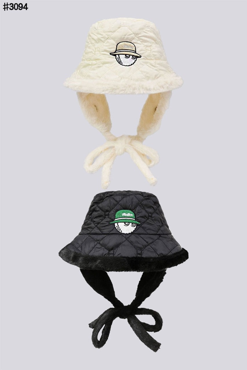 말본 퀄티드 플러피 이어머프 버킷햇 - 2 Color