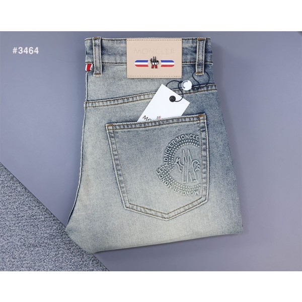 몽클레어 그레노블 엠보로고 워싱 데님 팬츠-레플리카 사이트 쇼핑몰