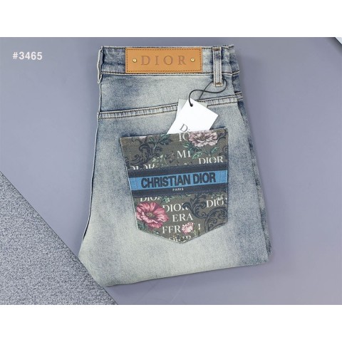 디올 플라워 이니셜 포켓 워싱 데님 팬츠