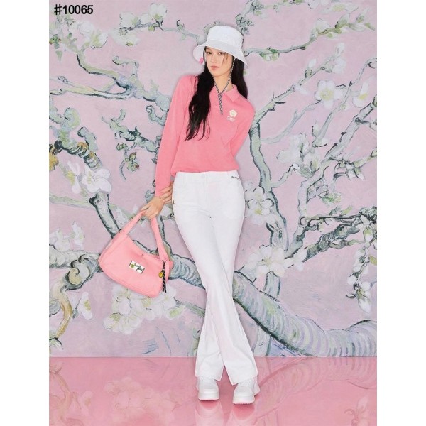 파리게이츠 여성 스마일 패치 솔리드 밴딩 세미 부츠컷 팬츠 - 2 Color-레플리카 사이트 쇼핑몰