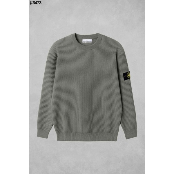 스톤아일랜드 와펜 패치 베이직 리브 크루넥 니트 풀오버-레플리카 사이트 쇼핑몰