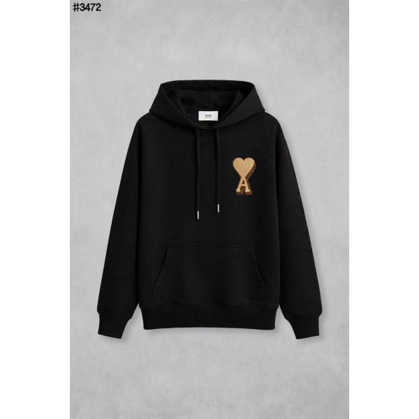 아미 드 꾀흐 브라운 하트 래글런 코튼 플리스 후드티-레플리카 사이트 쇼핑몰