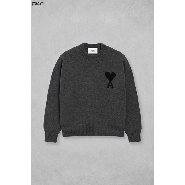 아미 드 꾀흐 블랙 하트 펠트 메리노 울 크루넥 스웨터-레플리카 사이트 쇼핑몰