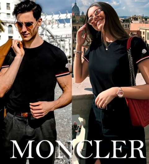 몽클레어 클래식 사이드 암밴딩 반팔티 2color