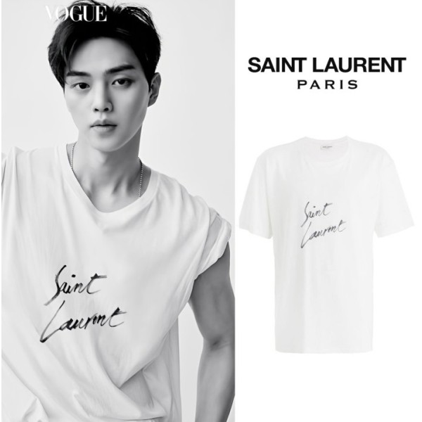 SAINT LAURENT 생로랑 시그니쳐 로고 반팔-레플리카 사이트 쇼핑몰