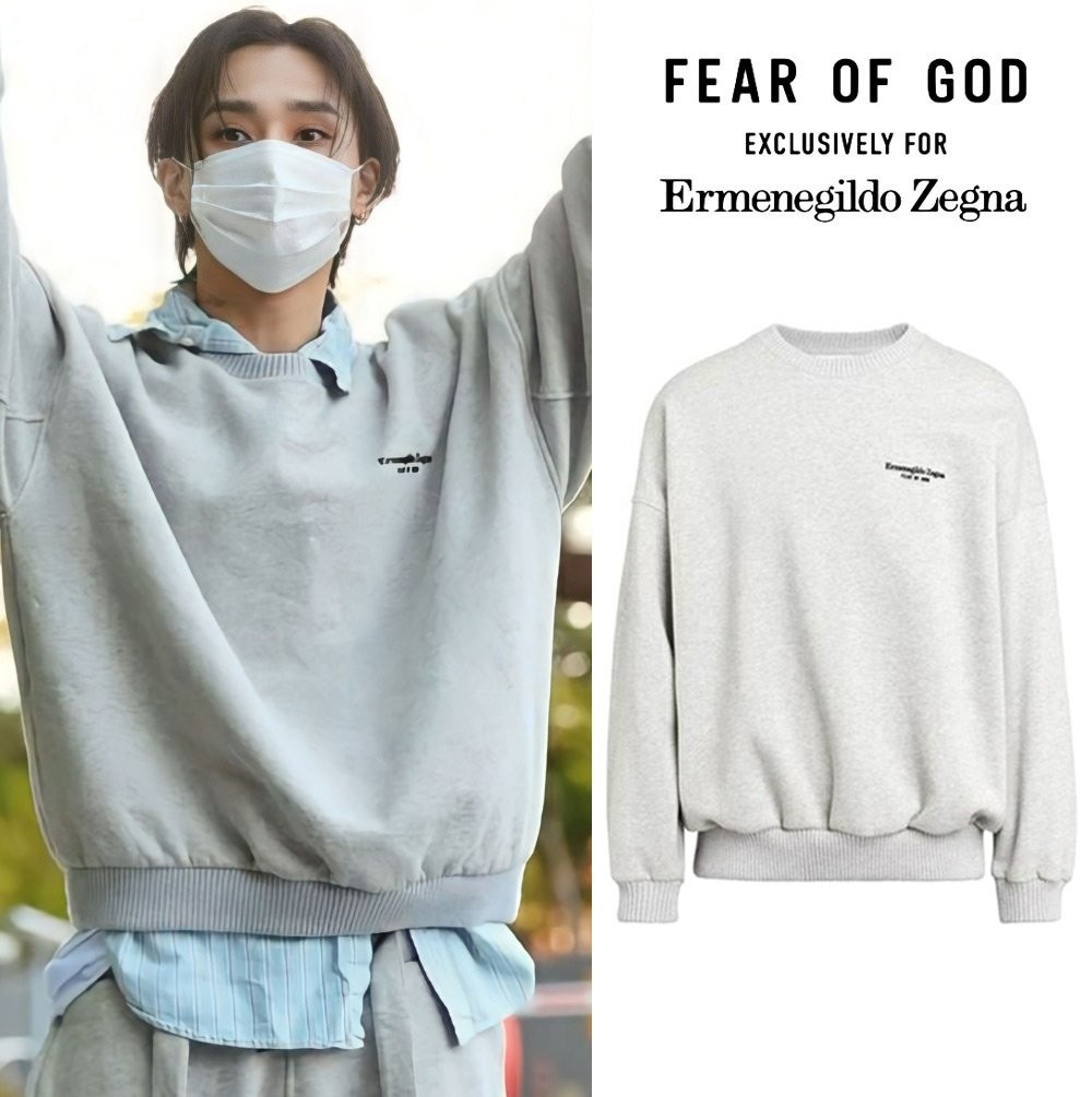 피어오브갓 X 제냐 백로고 맨투맨 -기모-