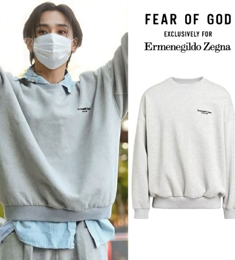 피어오브갓 X 제냐 백로고 맨투맨 -기모-