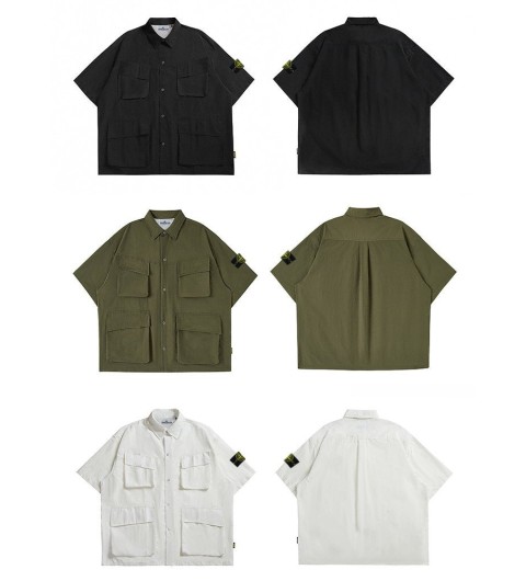 스톤아일랜드 와펜패치 4포켓 셔츠자켓 ( 3 COLOR )